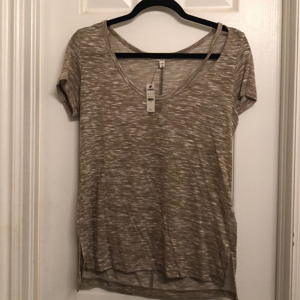 Express one eleven slash neck tee